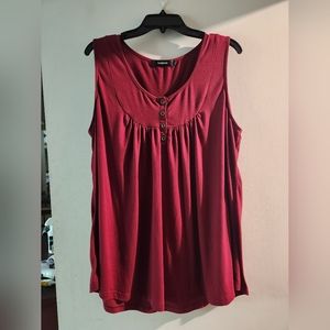 Maroon tank top with buttons